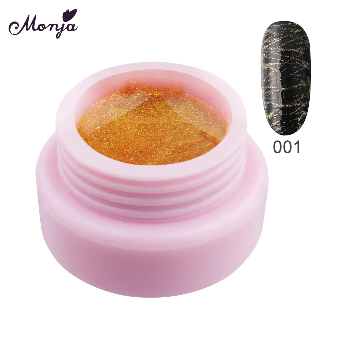 001 Flash gold Monja, 5 цветов, креативный лак для ногтей, потянутый рисунок, паучок, гелевая линия, шелковая точка, рисунок, случайный дизайн, сделай сам, инструмент для маникюра - Цвет: 001 Flash gold