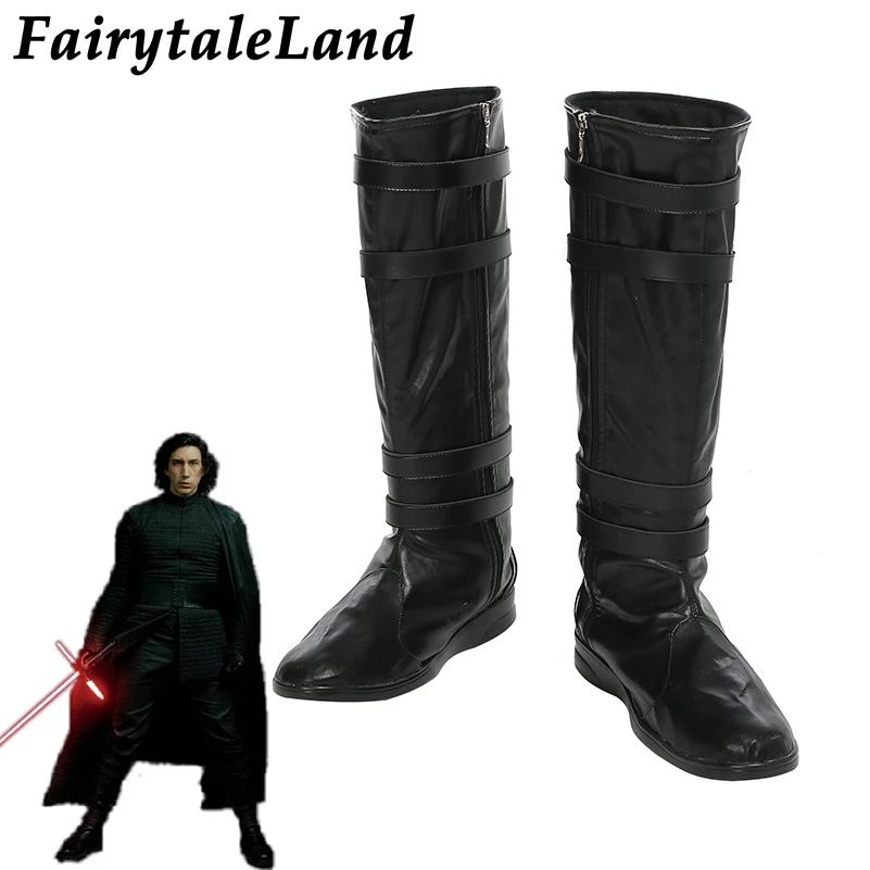 Kylo Ren/ботинки для костюмированной вечеринки; обувь для костюмированной вечеринки на Хэллоуин; черные ботинки «Последние джедаи» «Звездные войны 8»; аксессуары для костюмированной вечеринки