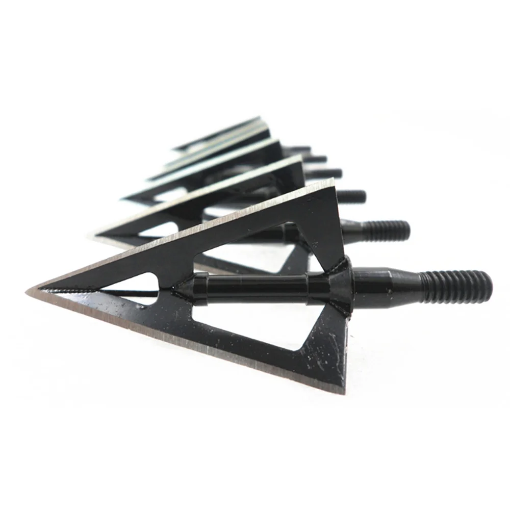 

6PCs Factory Wholesale Black Stainless Steel Broadhead 100grain 3 Sharp Blade