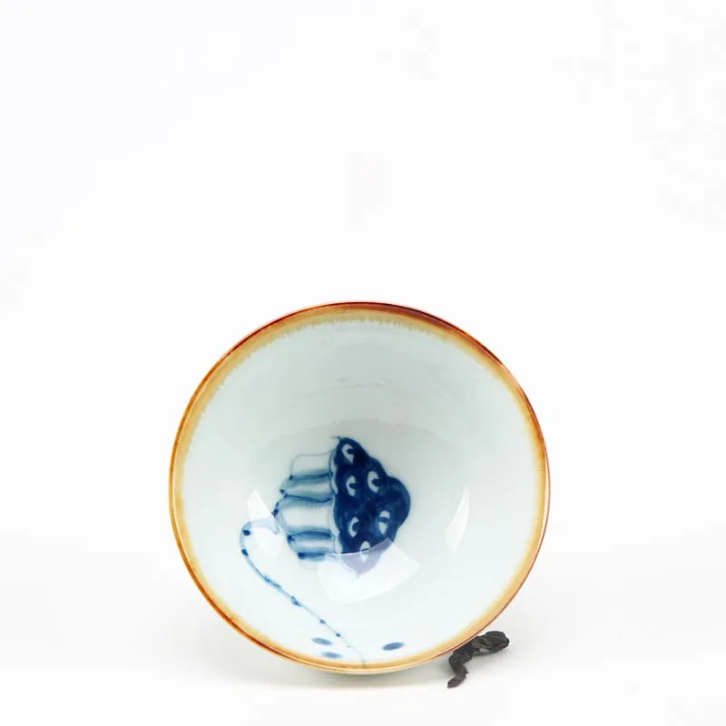 C Китайский Лотос ручной работы рыбы керамический фарфор Jingdezhen чайная чашка шляпы чайный набор кунг-фу пуэр тигуанин чаша чайная посуда - Цвет: C
