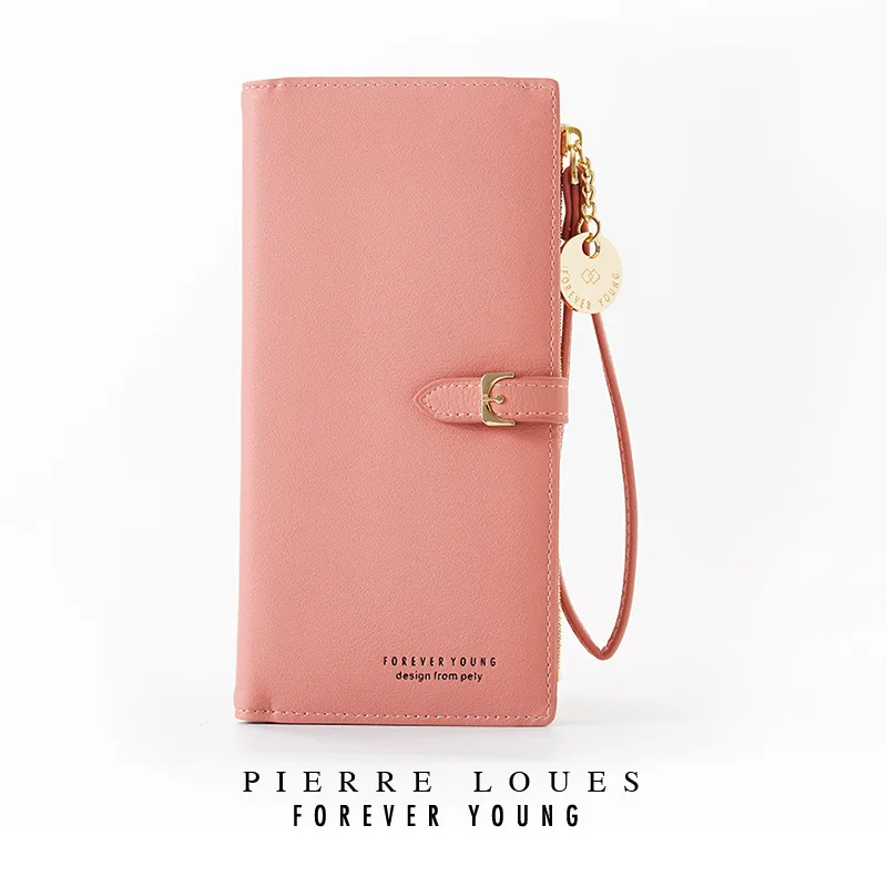 pink Винтажный кошелек, Женский кошелек, клатч, модная однотонная кожаная женская сумка-конверт на молнии, Роскошная вечерняя женская сумка Torebki Damskie - Цвет: pink