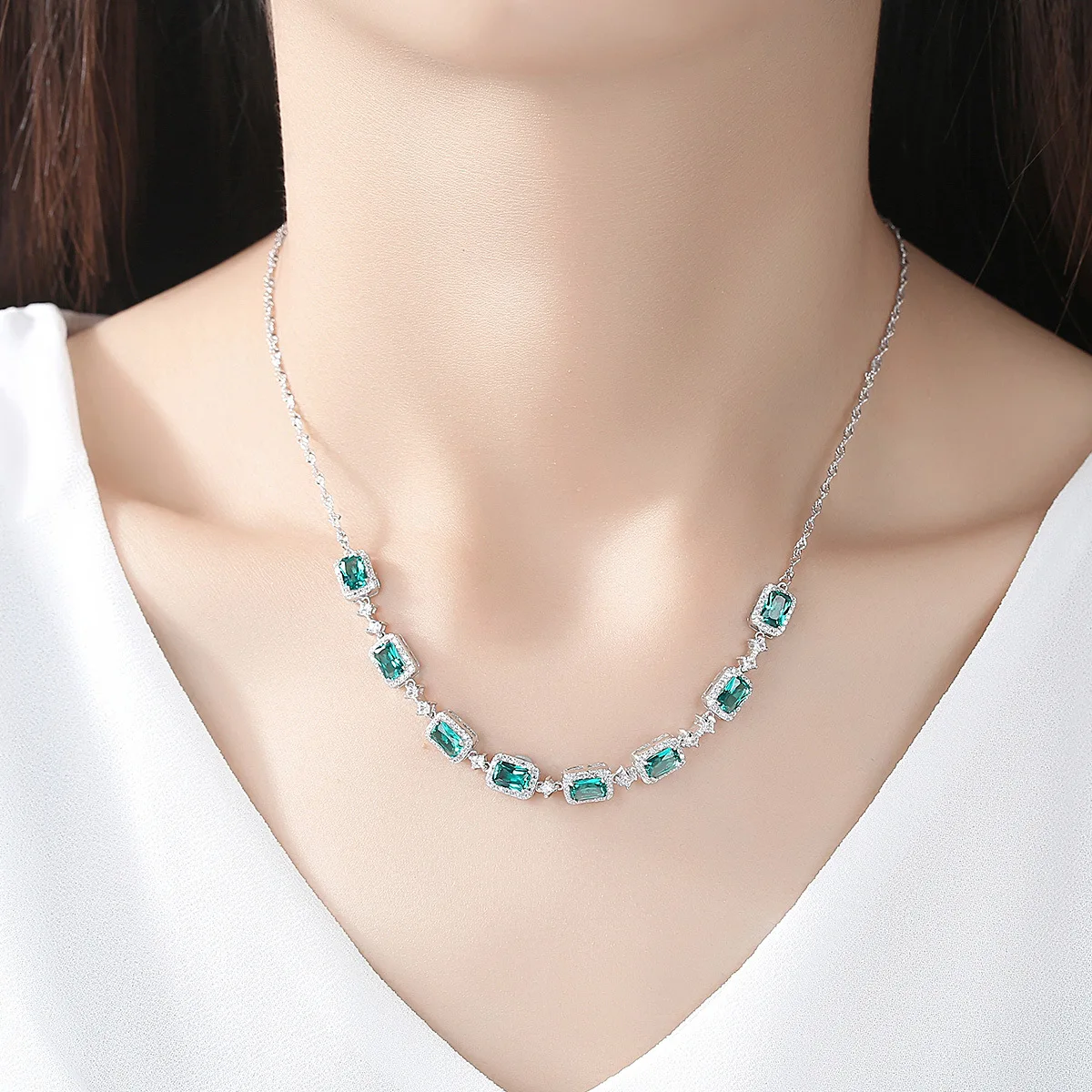 Wong Rain Vintage 100% 925 Sterling Silver Emerald Gemstone White Gold Cocktail Party Pendant Necklace Fine Jewelry Wholesale
Wong Rain Vintage 100% 925 Sterling Silver Emerald Gemstone White Gold Cocktail Party Pendant Necklace Fine Jewelry Wholesale