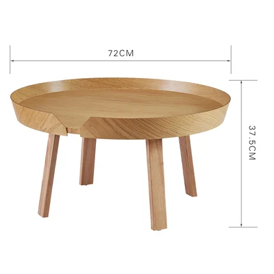 D72cm-wood color Журнальный столик из твердой древесины в скандинавском стиле, современный минималистичный, креативный, для гостиной, дивана, Круглый, Маленький журнальный столик mx6011633 - Цвет: D72cm-wood color
