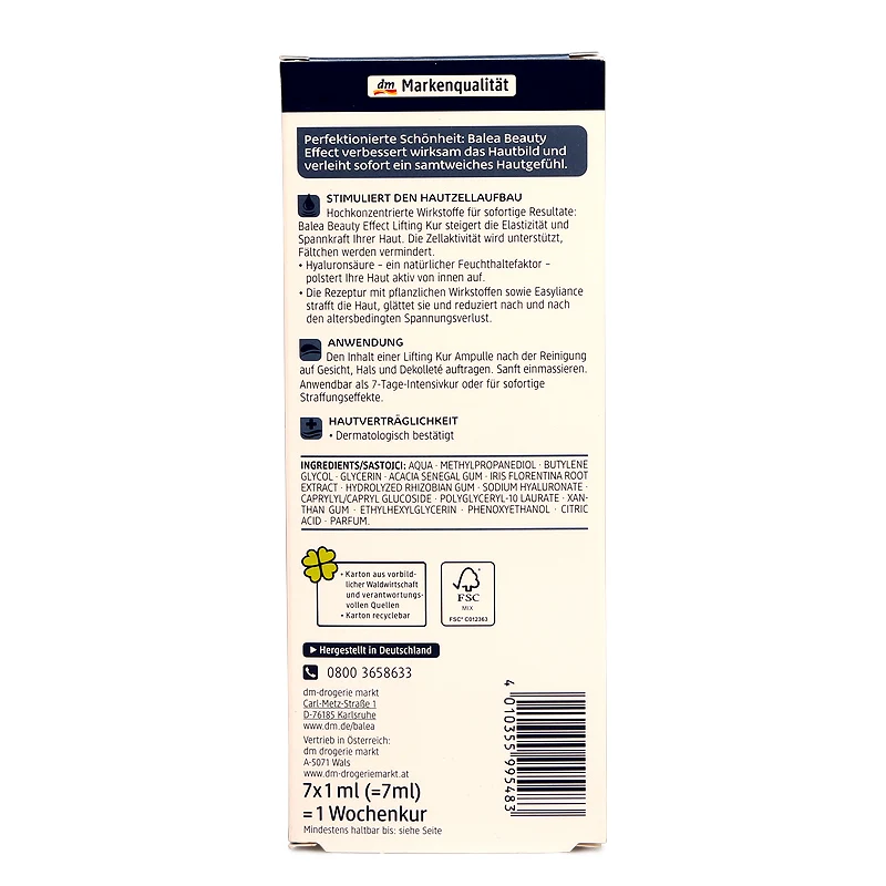 Balea Германия Сыворотка с гиалуроновой кислотой эффект красоты лечение усиление