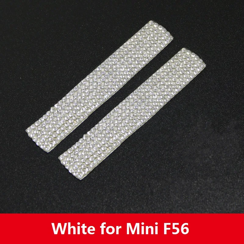 White for F56 Bling салона наклейка для дверной ручки с кристаллами для Mini Cooper F54 F55 F56 F60 R55 R56 R60 R61 аксессуары - Название цвета: White for F56