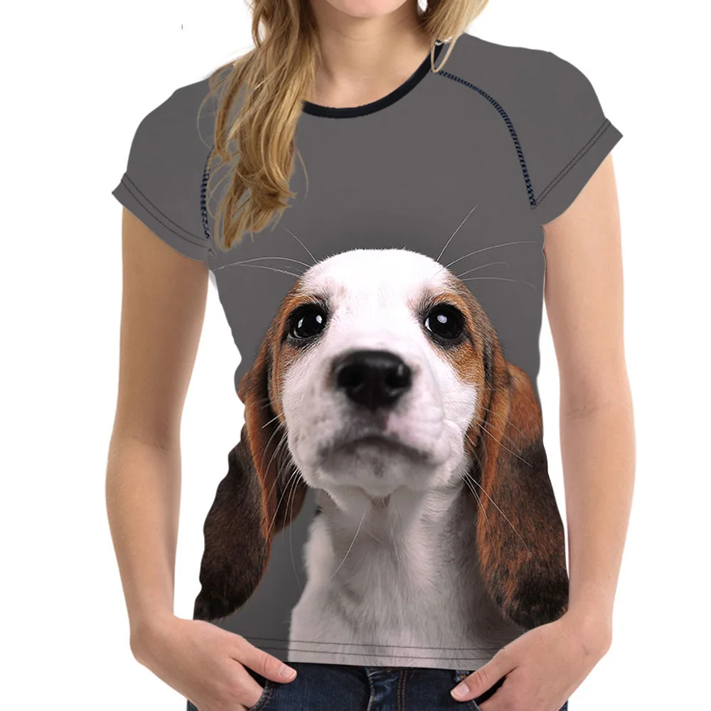 Женская футболка с принтом в виде собаки летняя для девушек 2018|Футболки| |