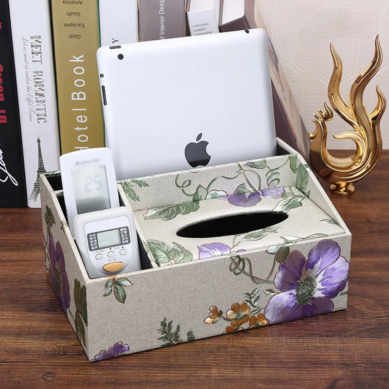 Домашняя кухня деревянная кожаная коробка для салфеток с принтом Деревянный