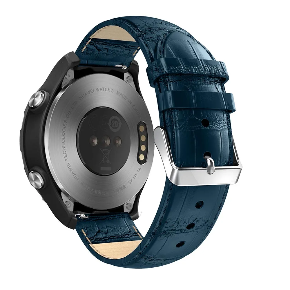 Синий Сменный спортивный кожаный для часов Ремешок Для huawei Watch 2 ремешок на запястье аксессуары браслет горячий легкий мягкий - Цвет ремешка: Синий