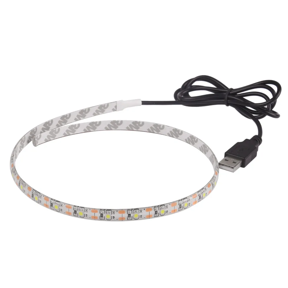 50 см USB Светодиодные ленты светильник Водонепроницаемый 5V SMD3528 полосы светильник RGB теплый холодный 0,5 м Гибкие светодиодные полосы ТВ фон светильник ing полосы