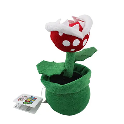 Super Mario Bros Пиранья завод 19 см мягкая плюшевая кукла игрушка детские мягкие игрушки - Цвет: Зеленый
