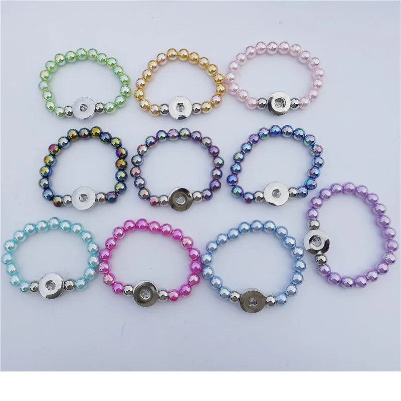 15cm length kids Colorama твердые пластиковые акриловые бусины 18 мм оснастки браслет с кнопками для женщин девочек эластичные ювелирные изделия 12 шт./лот смешанные цвета - Окраска металла: 15cm length kids