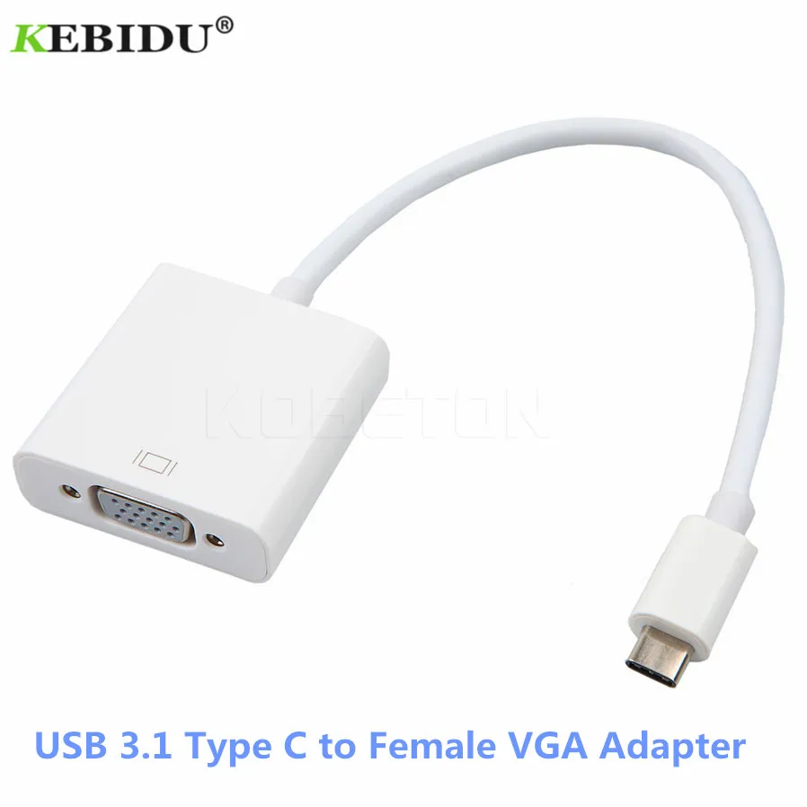 Адаптер Kebidu с Type C на VGA USB 3 1 гнездо адаптер для Macbook 12 дюймов Chromebook Pixel Lumia 950XL Galaxy