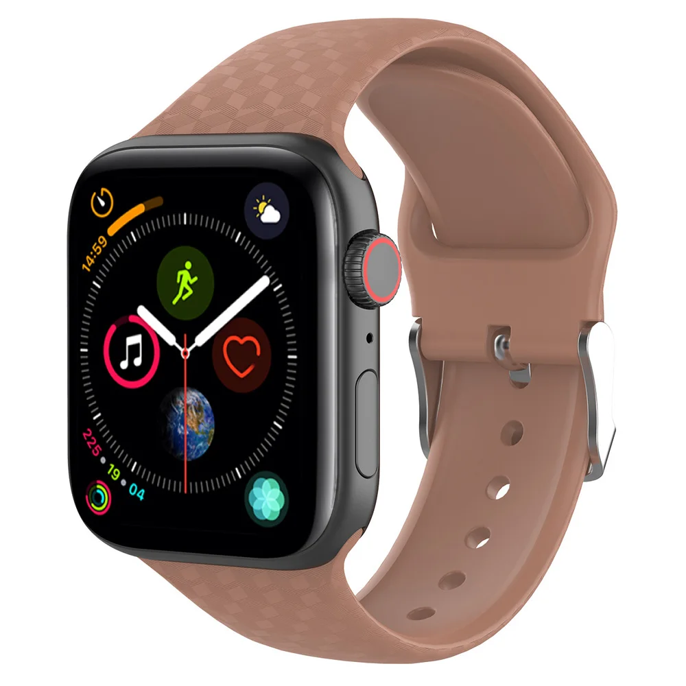 wave brown 3D текстура silicond ремешок для наручных часов Apple Watch, 5, 42 мм, 38 мм, Версия 44 мм 40 мм Спортивные Мягкие модные ремешки наручных часов Iwatch серии 1/2/3/4 браслет - Цвет ремешка: wave brown