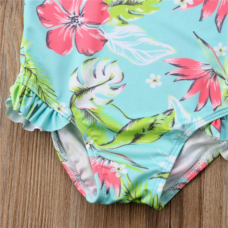 Girls One Piece Swimsuit 2019 Floral Printing Bikini Swimwear Bathing Suit One-piece Beachwear Swimming For Kids | Спорт и