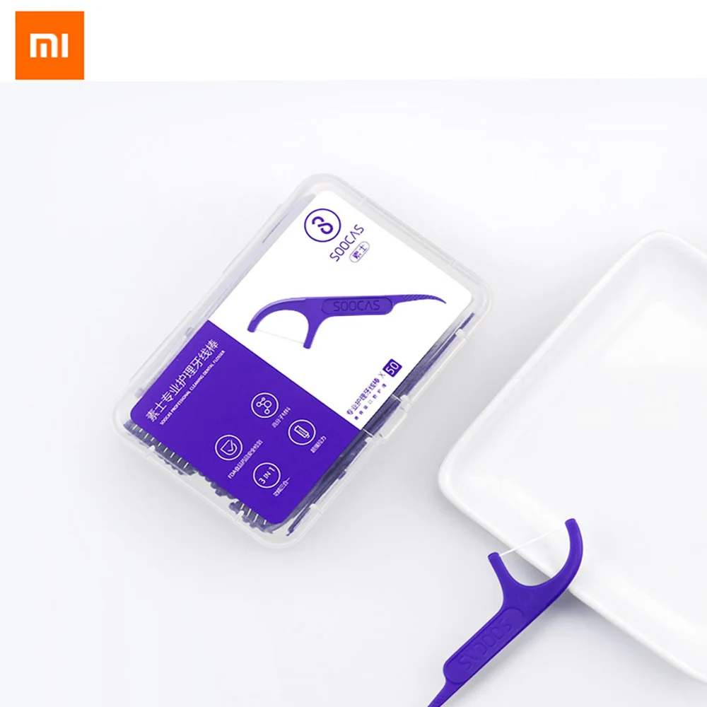 Xiaomi Youpin Soocare ежедневная Чистка зубов профессиональная сверхтонкая зубная нить 50 шт. в одной коробке 3 шт./компл