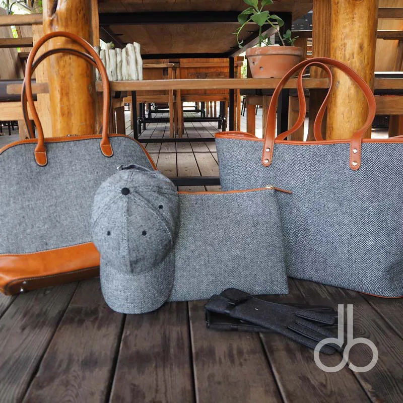 Шлифованный клетчатая сумка из искусственной кожи с рисунком гусиные лапки