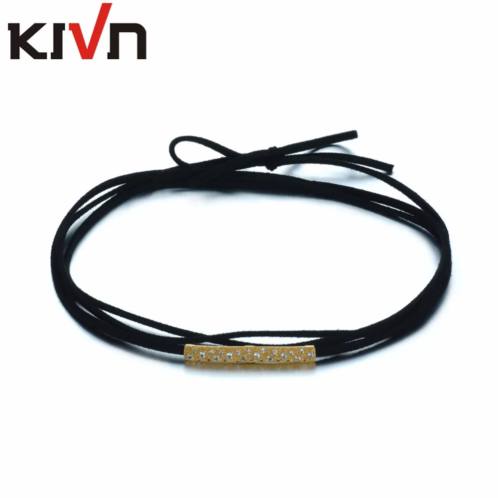 KIVN модные ювелирные изделия черный Ретро готический панк колье воротник