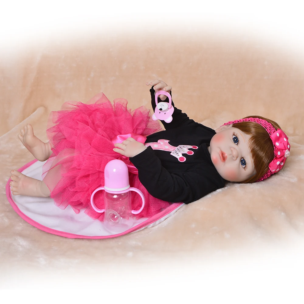 Reborn poupee enfant 55 см силиконовая кукла для маленькой девочки игрушки детей подарок