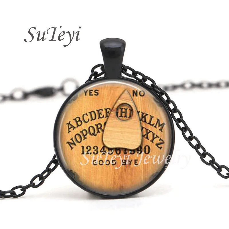 SUTEYI модные планшетка стекло кабошон ожерелье Черный Стальной Цвет цепи