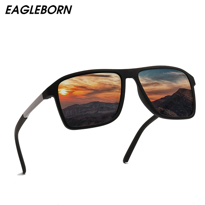 Очки солнцезащитные EAGLEBORN Polaroid мужские квадратные винтажные Поляризационные