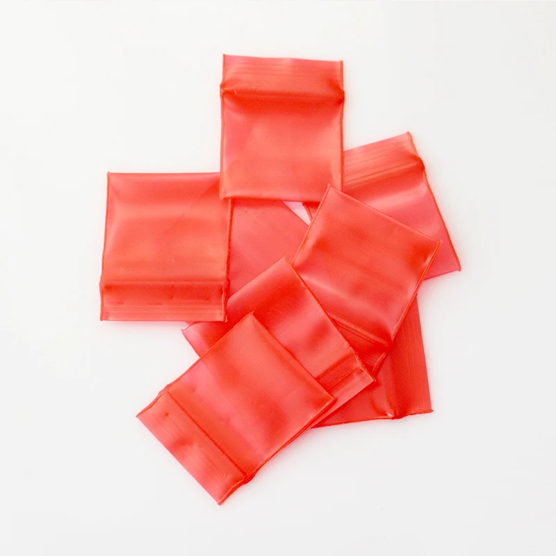 

100PCS 2.5x3.5CM Zip Lock Bags Red Poly Bag Reclosable Plastic Small Baggies Gift Candies Packing Bags