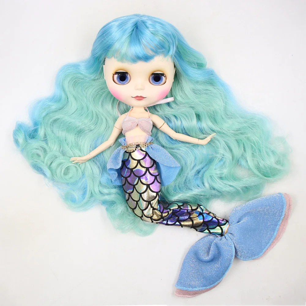 Наряд для blyth 1/6, Костюм Русалки с кукольным хвостом, кружевной розовый бюстгальтер, одежда принцессы русалки, подходит для ледяной личинки, подарок на тело