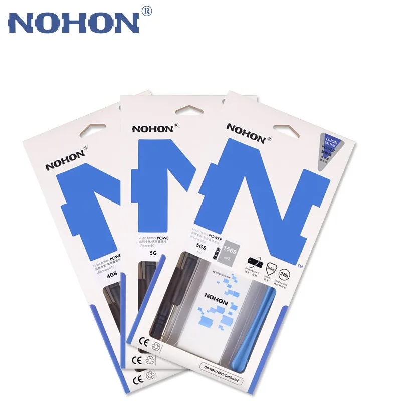 NOHON встроенный Батарея для Apple iPhone 5S 5C 5GS 4 4S 5 7 1420mAh~ 1960mAh Аккумуляторы мобильных телефонов+ инструменты для iPhone 4 4S 5S 5c 7 Батарея