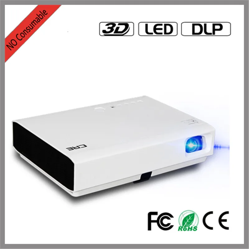 CRE X3001 высокое качество завод 1280*800 HDMI* 2 USB* 2 VGA видео sd-карта портативный 3led Многофункциональный 3D wifi бизнес проектор