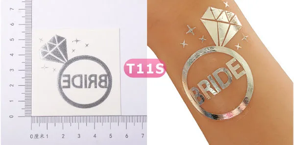 10 шт. Серебряная команда надпись «Bride Tribe» жениха с принтами "Отряд временные татуировки наклейки для свадебной вечеринки вечерние декоративные аксессуары для душа невесты