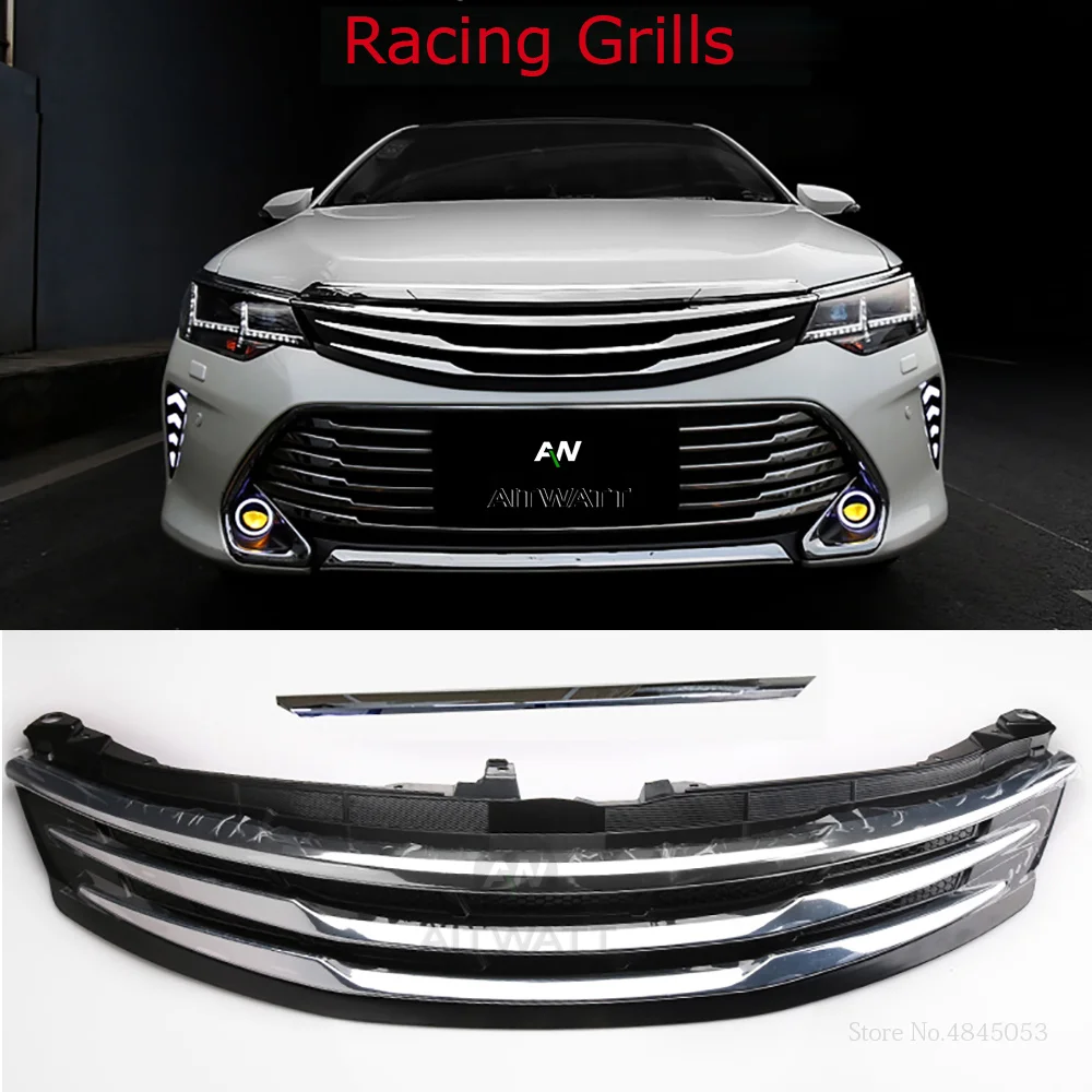AITWATT для Toyota Camry Авто хромированная решетка из АБС-пластика Модифицированная передняя решетка блестящая Передняя Центральная сетка грили автостайлинг
