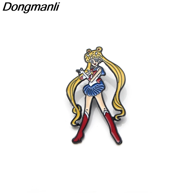 P3224 Dongmanli Moon Girl металлические эмалевые булавки и броши для женщин мужчин булавка