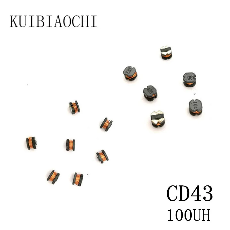 

50 шт./лот SMD силовой индуктор CD43 100UH 101 4,5*4*3,2 мм неэкранированная обмотка индуктора