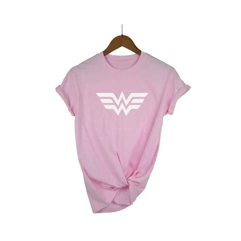 Высококачественная эластичная Хлопковая женская футболка аниме Wonder Woman с