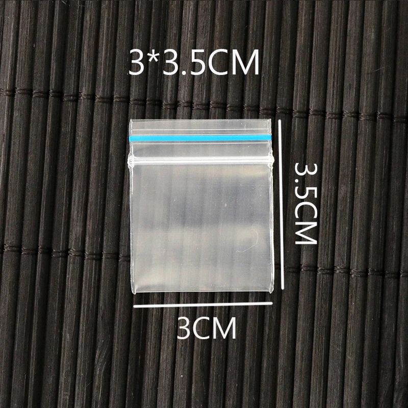 

3x3.5cm 300pcs 0.2mm PE Clear Self Sealing Zip Lock bag/ Plastic Packaging Pouch Transparent zipper reclosable packing bag