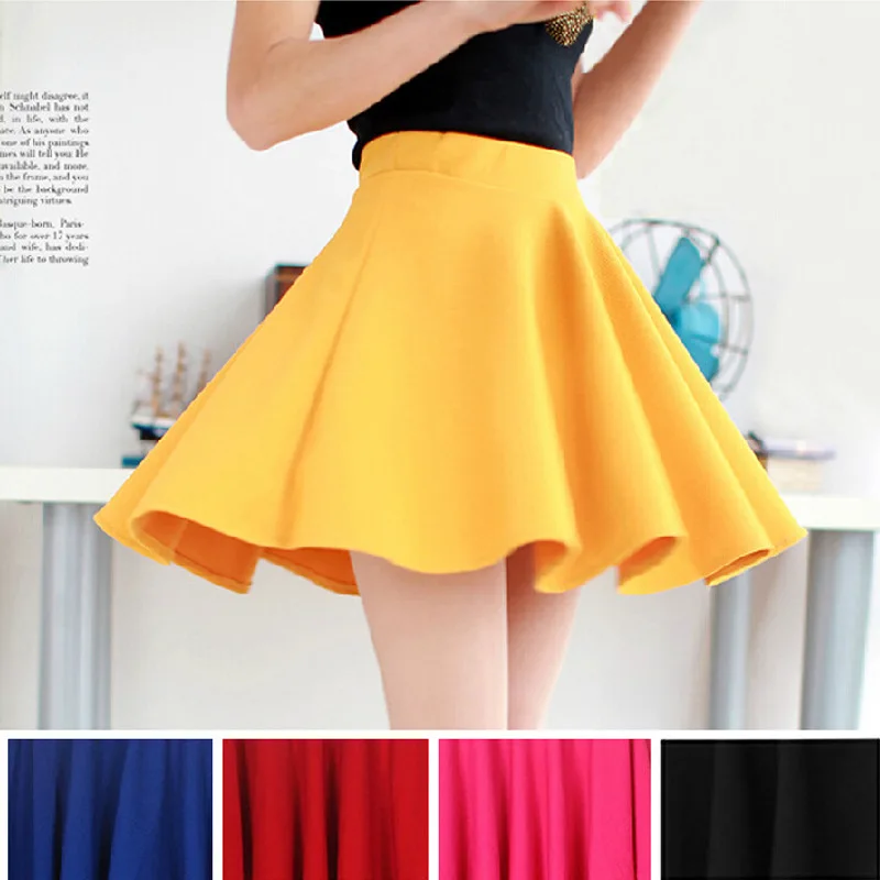 Faldas Mujer tutu kawaii skirt 2018 Hot Women Bust Shorts Skirt Pants Pleated Plus Size Fashion Candy Color Skirts 9 Colors | Женская