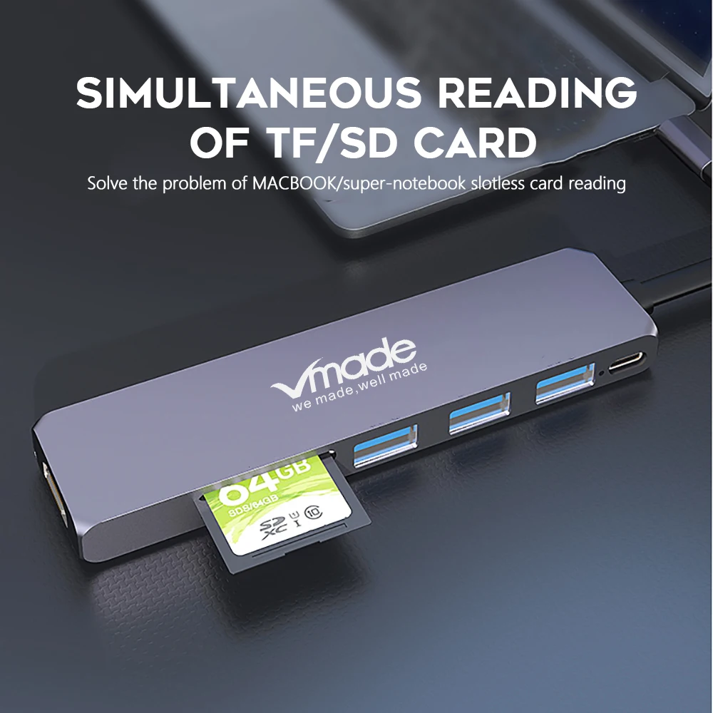 Vmade USB C концентратор к HDMI 3 0 SD/TF кардридер концентраторы USBC сплиттер для MacBook Pro Huawei