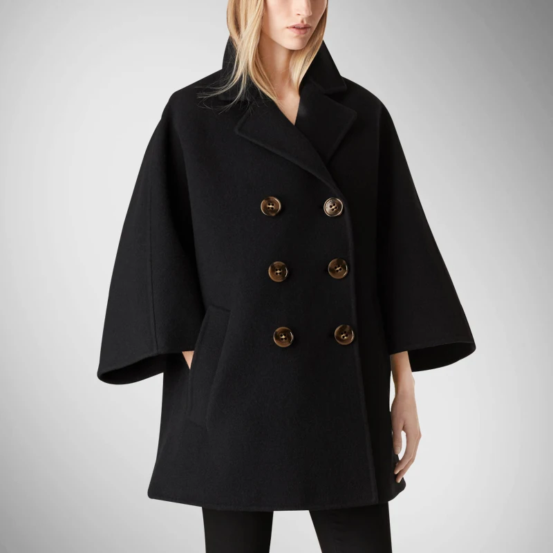 Лидер продаж длинное однотонное кашемировое пальто с карманами на пуговицах