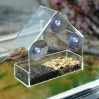 Прибор для кормления птиц, подвесной всасывающий прибор, адсорбционный домашний тип, прозрачное стекло, оконная кормушка для птиц настольные полезные материалы