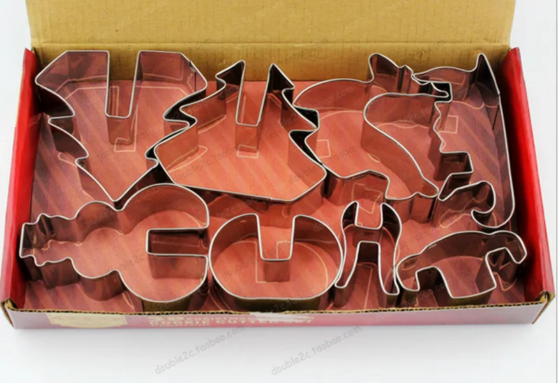 8 шт./лот 3D Рождественский сценарий резак для печенья набор украшения из