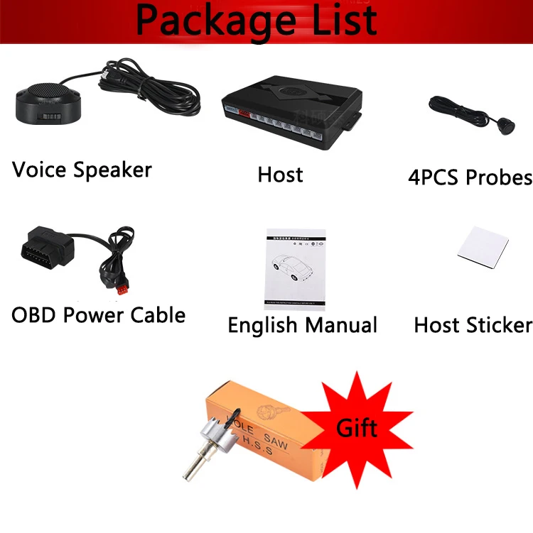 Парктроник OkeyTech OBD с 4 автоматическими датчиками парковки автоматический