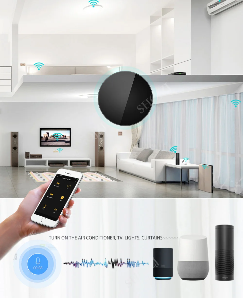 Alexa Google HOME wifi+ IR+ RF для умного дома Голосовое управление TUYA универсальный Смарт-пульт умный дом автоматизация умного дома SHOJZJ