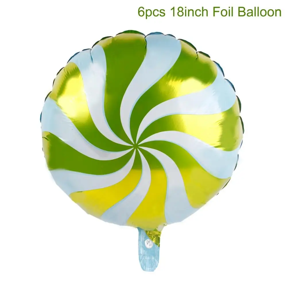 18 inch balloon5 6 шт. 18 дюймов радужные конфеты фольгированные шары круглый леденец алюминиевый воздушный шар из фольги День рождения украшения Дети Infaltable баллон - Цвет: 18 inch balloon5