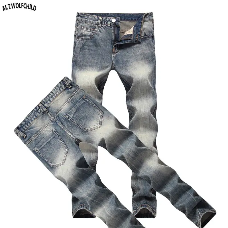 Fashion 2020 Mens denim long pants casual distressed mens Jeans Masculino Trousers Blue jeans straight 28-42 | Мужская одежда