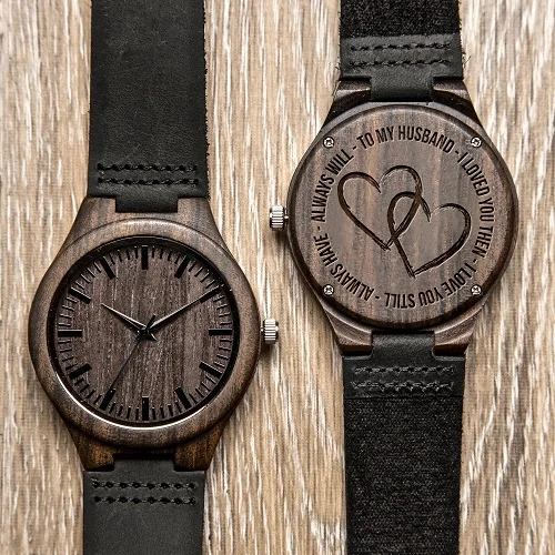 WISH007 BOBOBIRD пользовательские эбеновые часы для мужчин Личная гравировка по дереву наручные часы лучшие подарки для вашего любимого - Цвет: WISH007