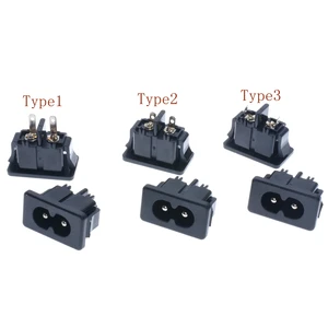 10 шт. черный штекер IEC320 C8 разъем питания AC 250 В 2.5A 2Pin