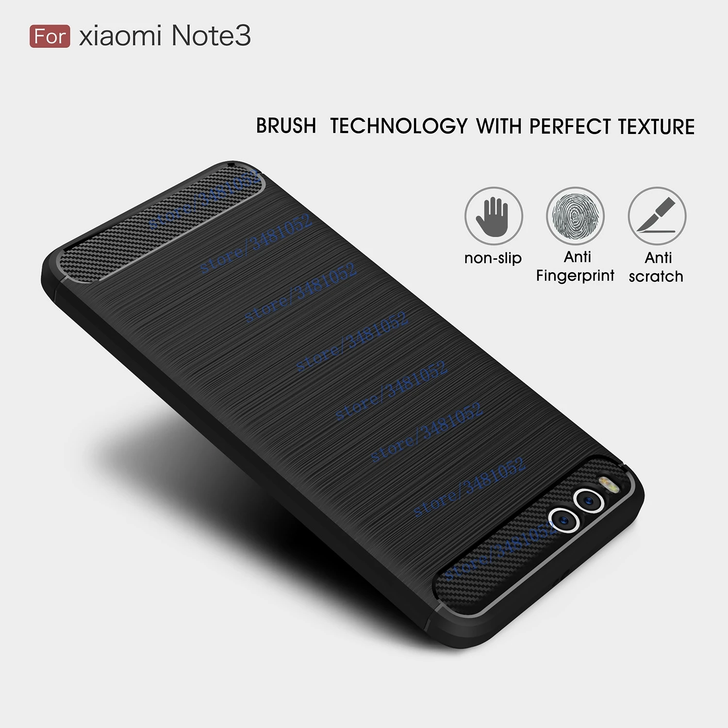 Роскошный мягкий чехол TPU для Xiaomi mi Note3 двойной MCE8 углеродного волокна