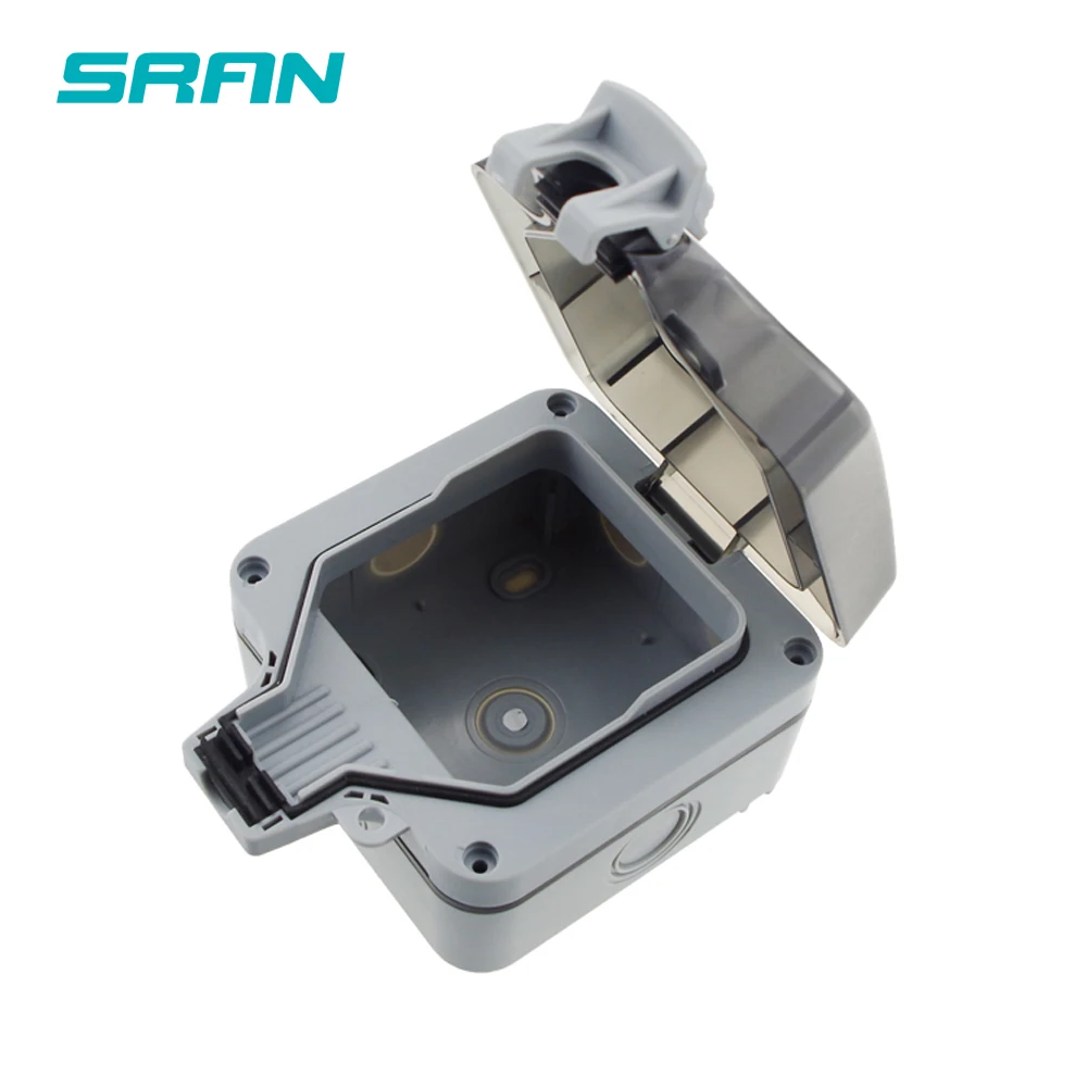 waterproof box SRAN IP66 водостойкая наружная коробка настенная розетка 16A ЕС розетка с двойным usb-портом для зарядки внешняя установка - Цвет: waterproof box