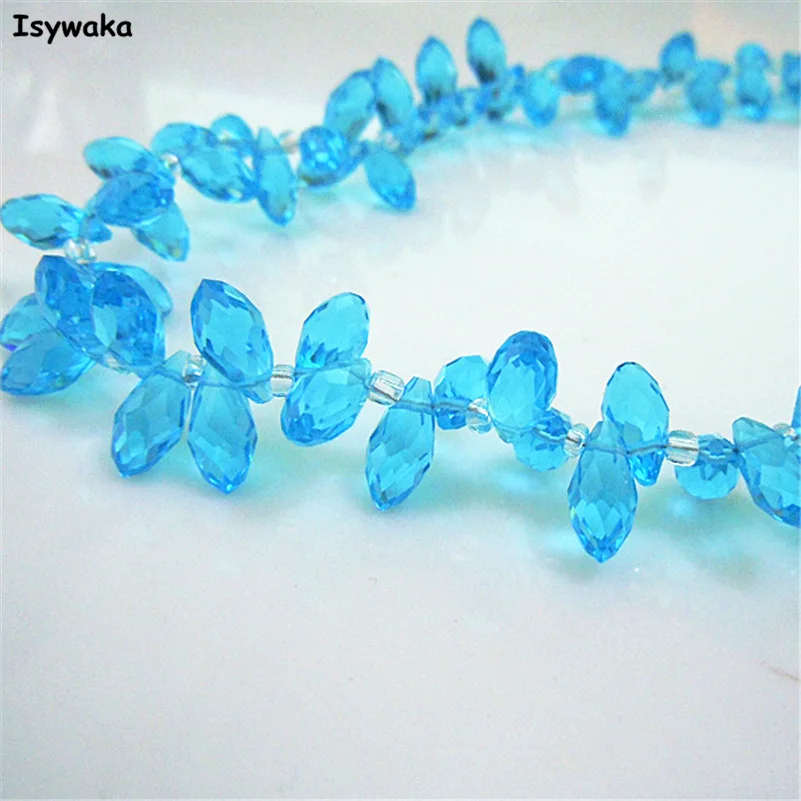 100 шт 6*12 мм озеро синий цвет граненые каплевидные бусины Австрия хрустальные
