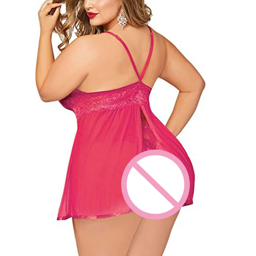 Сексуальное женское белье нижнее размера плюс с открытой спиной Babydoll ночное