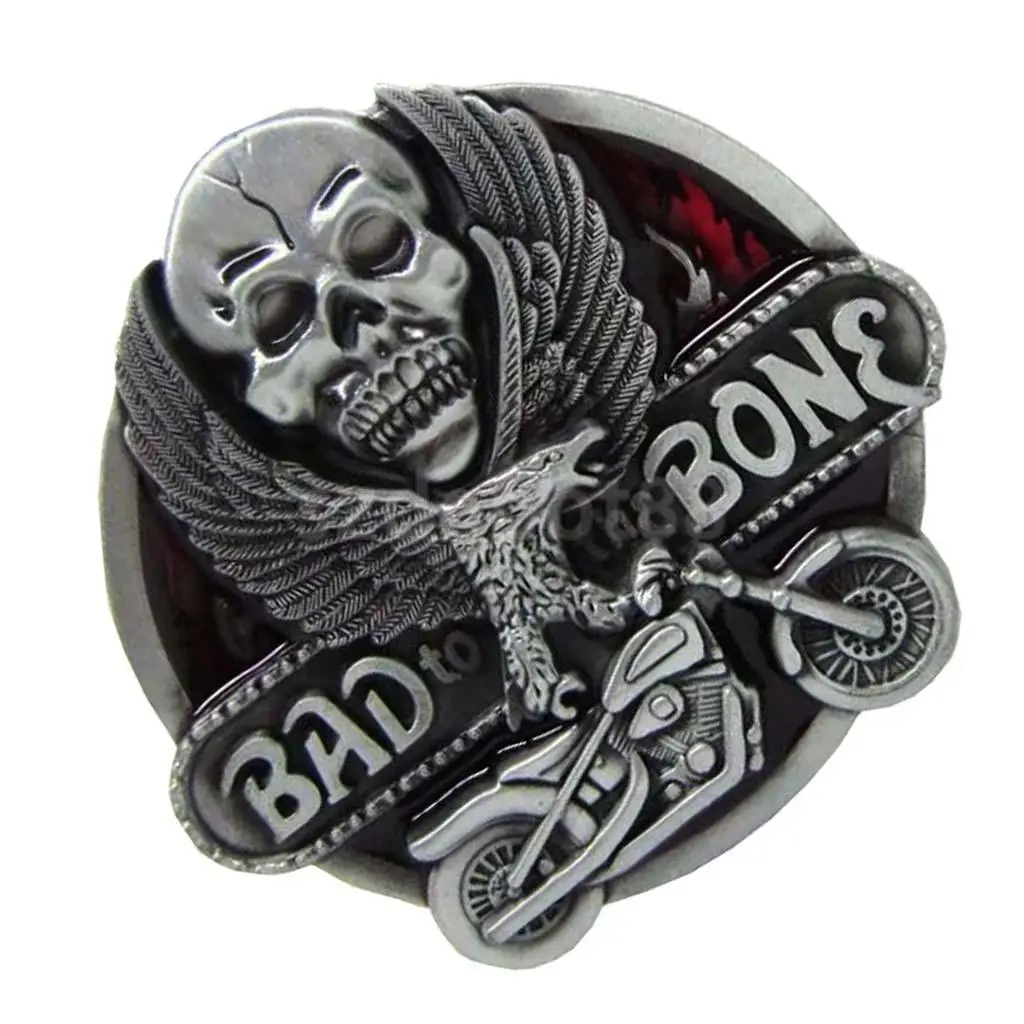 &quotBad to the Bone&quot череп Летающий орел мотоцикл металлическая пряжка для ремня в